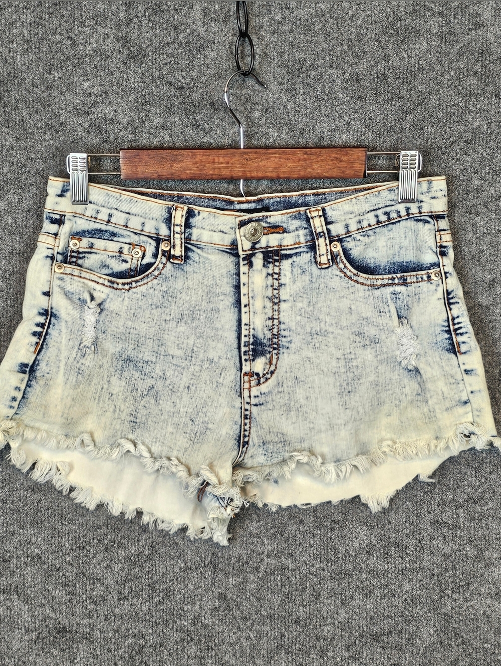 Rare Elite Denim Altered Acid Wash Distressed Shorts | Edgy Streetwear | Sz 9